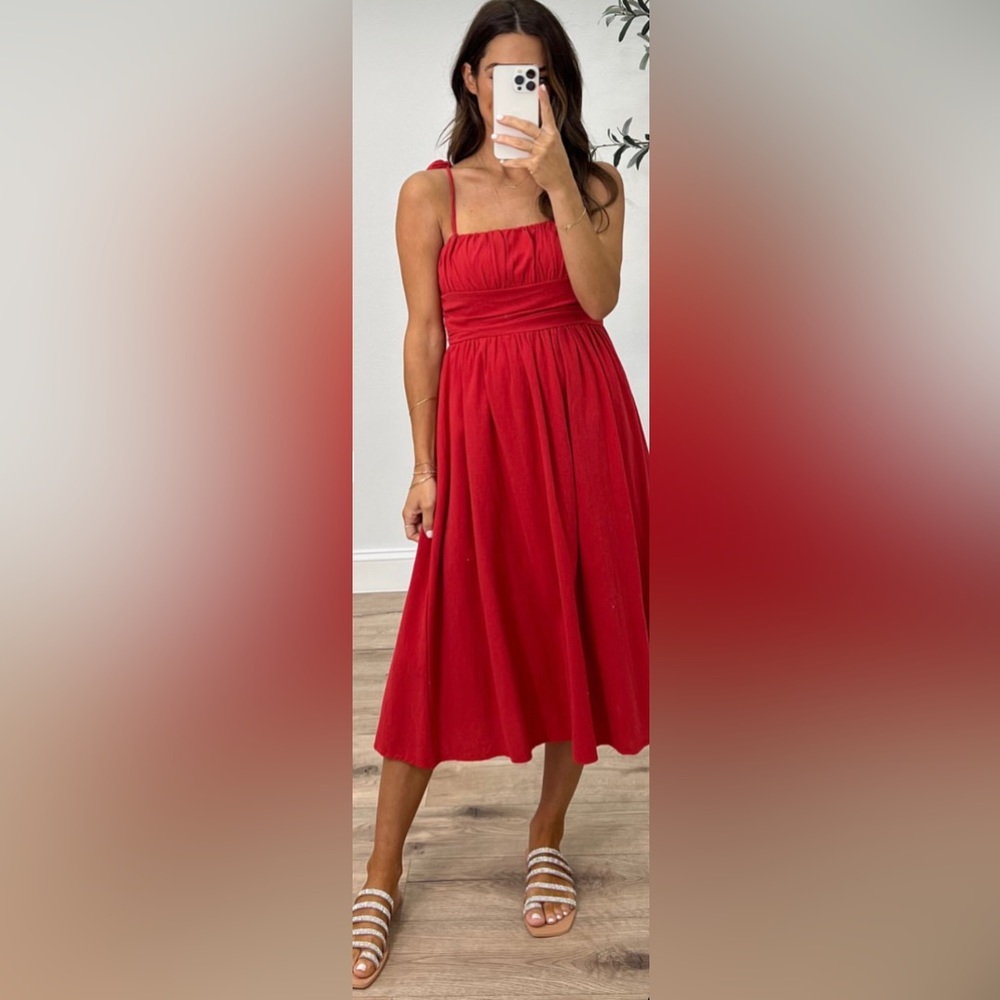 Red Dress with Tie Straps